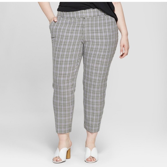 plus size houndstooth pants